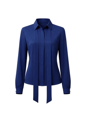Elie Saab tie-neck silk shirt - Blue