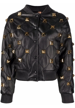 Philipp Plein studded quilted bomber jacket - Black