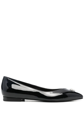 Philipp Plein skull-stud ballerina shoes - Black