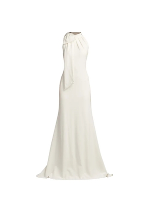 Tadashi Shoji bow-detail halterneck maxi dress - Neutrals