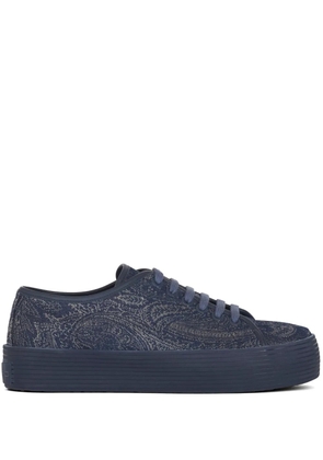 ETRO paisley-print denim sneakers - Blue