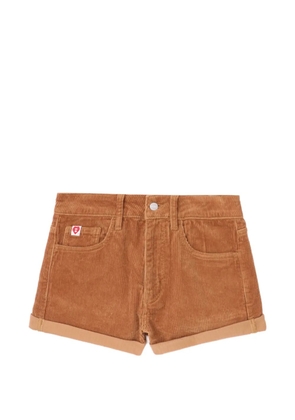 A BATHING APE® corduroy logo patch shorts - Brown