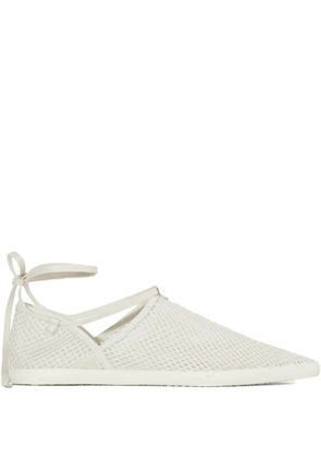 Osklen mesh lace-up ballet flats - White