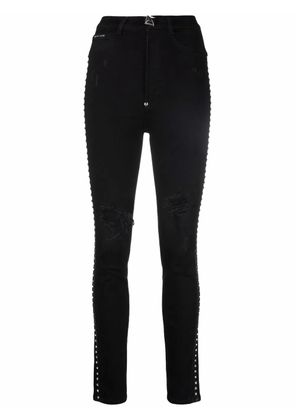 Philipp Plein crystal-embellished jeggings - Black
