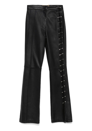 MITILIANE COUTURE piercing-detail leather trousers - Black