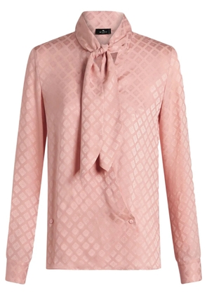 ETRO scarf-collar jacquard shirt - Pink