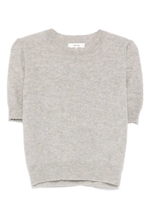 FRAME pointelle puff-sleeved top - Grey