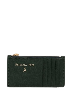Patrizia Pepe logo-lettering leather card holder - Green