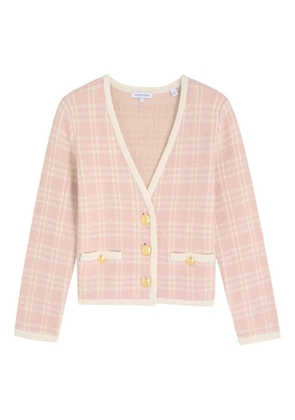 Veronica Beard check-pattern cardigan - Pink