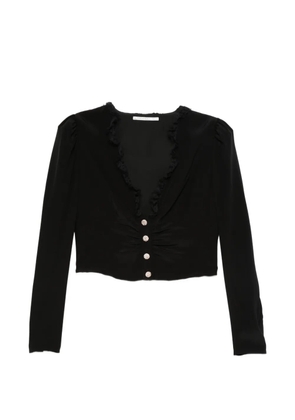 Alessandra Rich lace-trim buttoned blouse - Black