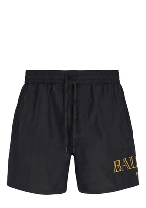 Balmain logo-embroidered swim shorts - Blue