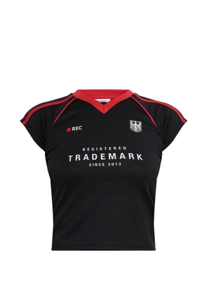 VETEMENTS V-neck short sleeve T-shirt - Black