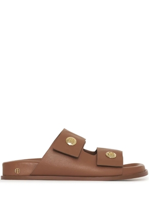 ANINE BING Ella leather slides - Brown