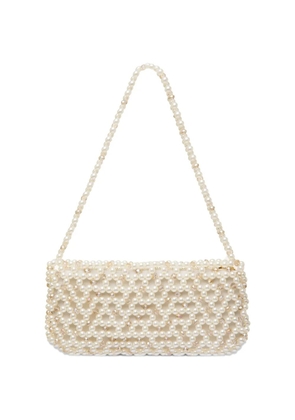 0711 May beaded shoulder bag - Neutrals