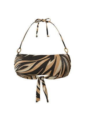 TWINSET zebra-print bandeau bikini top - Black