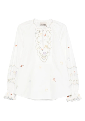 ALEMAIS embroidered ruffled top - White