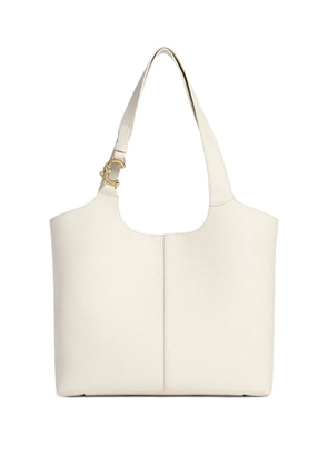 Coccinelle logo-palque shoulder bag - White