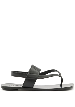 MM6 Maison Margiela logo-debossed leather sandals - Black