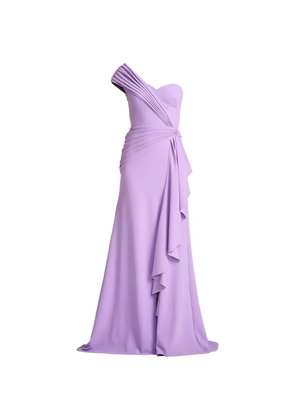 Tadashi Shoji draped one-shoulder maxi dress - Purple