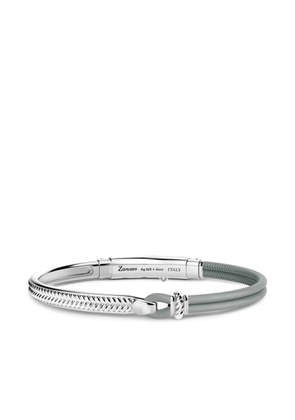 Zancan engraved-logo bracelet - Grey
