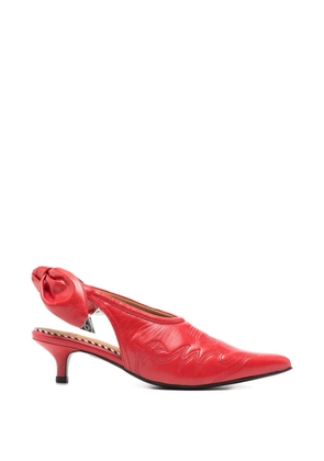 Toga Pulla bow-embellished leather pumps - Red