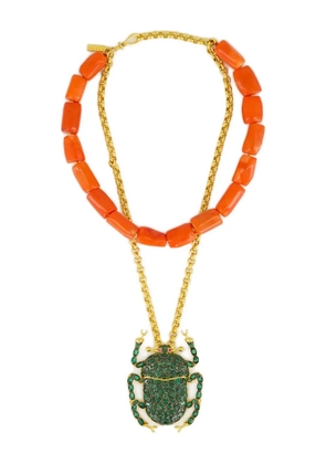 Begüm Khan scarab-motif necklace - Green