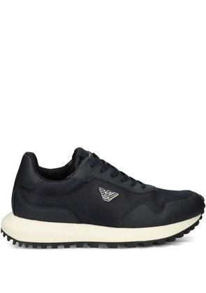 Emporio Armani logo-appliqué panelled sneakers - Blue