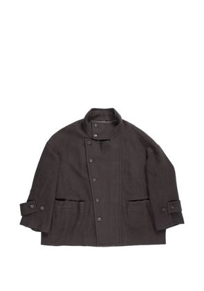 Ziggy Chen stand collar short coat - Brown