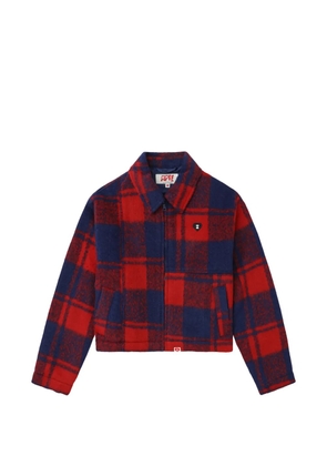 A BATHING APE® heart-badge checked jacket - Red