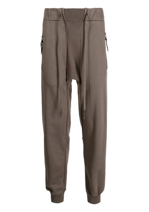 Boris Bidjan Saberi panelled tapered cotton track pants - Brown