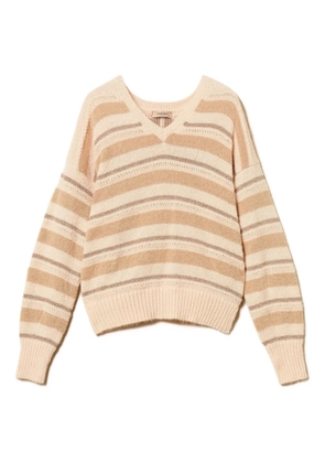TWINSET striped V-neck sweater - Neutrals