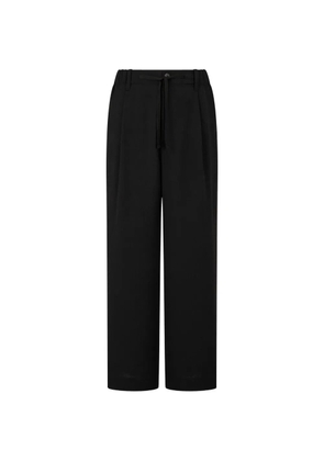 TOMBOY drawstring-waist pleated trousers - Black