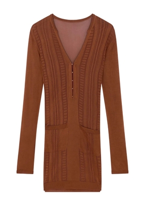 Donde Esteban Guayabera mini dress - Brown