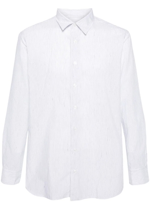 Lardini striped linen-blend shirt - White