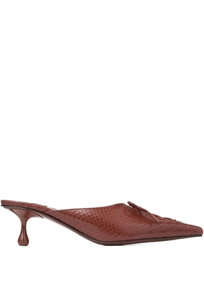 Jimmy Choo 50mm Scarlett lace-up pointed-toe mules - Brown