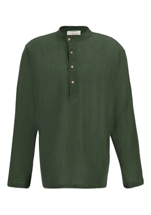 SPIRITUM TULUM button-down cotton-gauze shirt - Green
