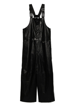 TEAM WANG design Choices faux leather jumpsuit - Black