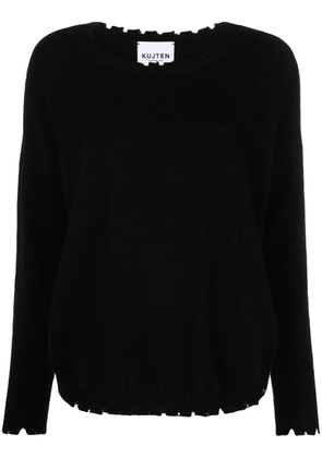kujten raw-cut cashmere jumper - Black