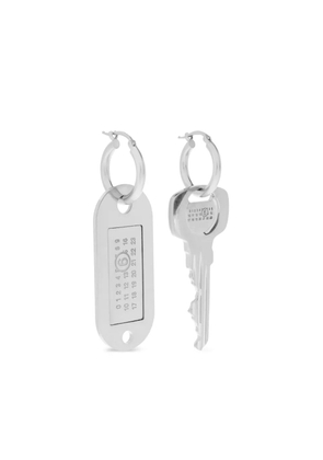 MM6 Maison Margiela Tag and Key earrings - Silver