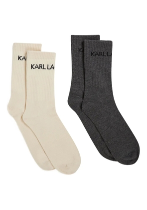 Karl Lagerfeld logo-detail socks (pack of two) - Neutrals