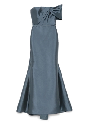 Amsale asymmetric bow gown - Blue