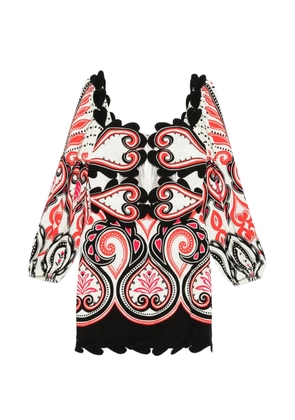 FARM Rio graphic cut-out hearts mini dress - White