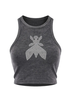 Patrizia Pepe logo-embellished tank top - Grey