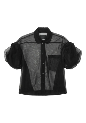 Simone Rocha sheer puff-sleeve shirt - Black
