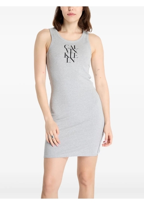 Calvin Klein graphic-logo sleeveless dress - Grey