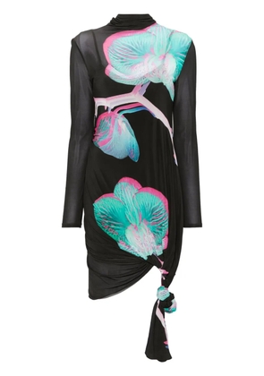 Patrizia Pepe logo-charm midi dress - Black