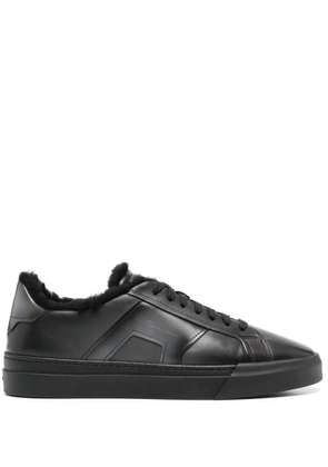 Santoni leather sneakers - Black
