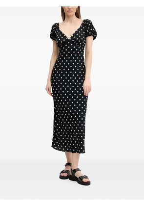 Abercrombie & Fitch polka-dot tie midi dress - Black