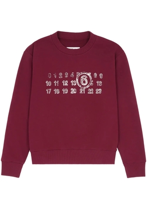 MM6 Maison Margiela numbers motif-print sweatshirt - Red