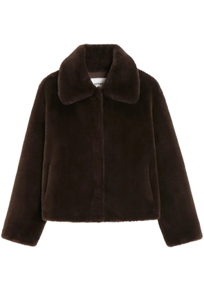 Apparis wide-collar faux fur jacket - Brown